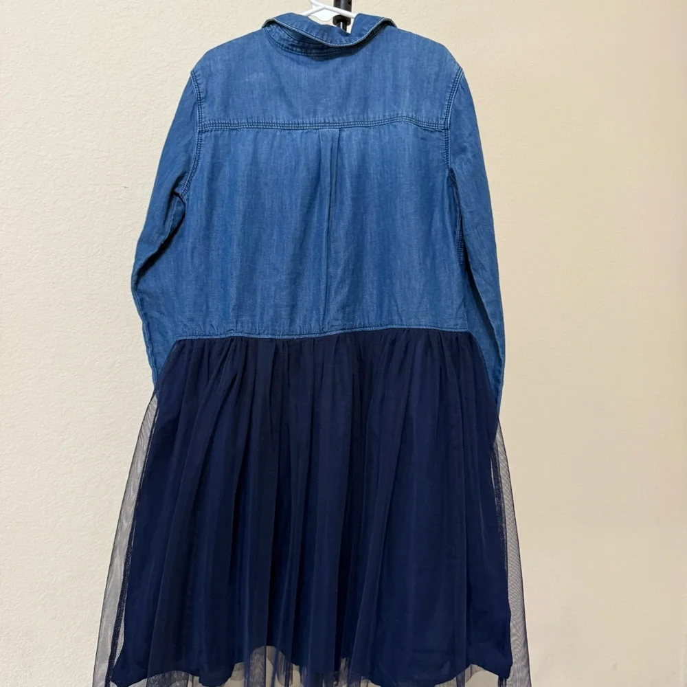 Denim and Navy Tulle Kids Dress by OshKosh Bigosh Size 12